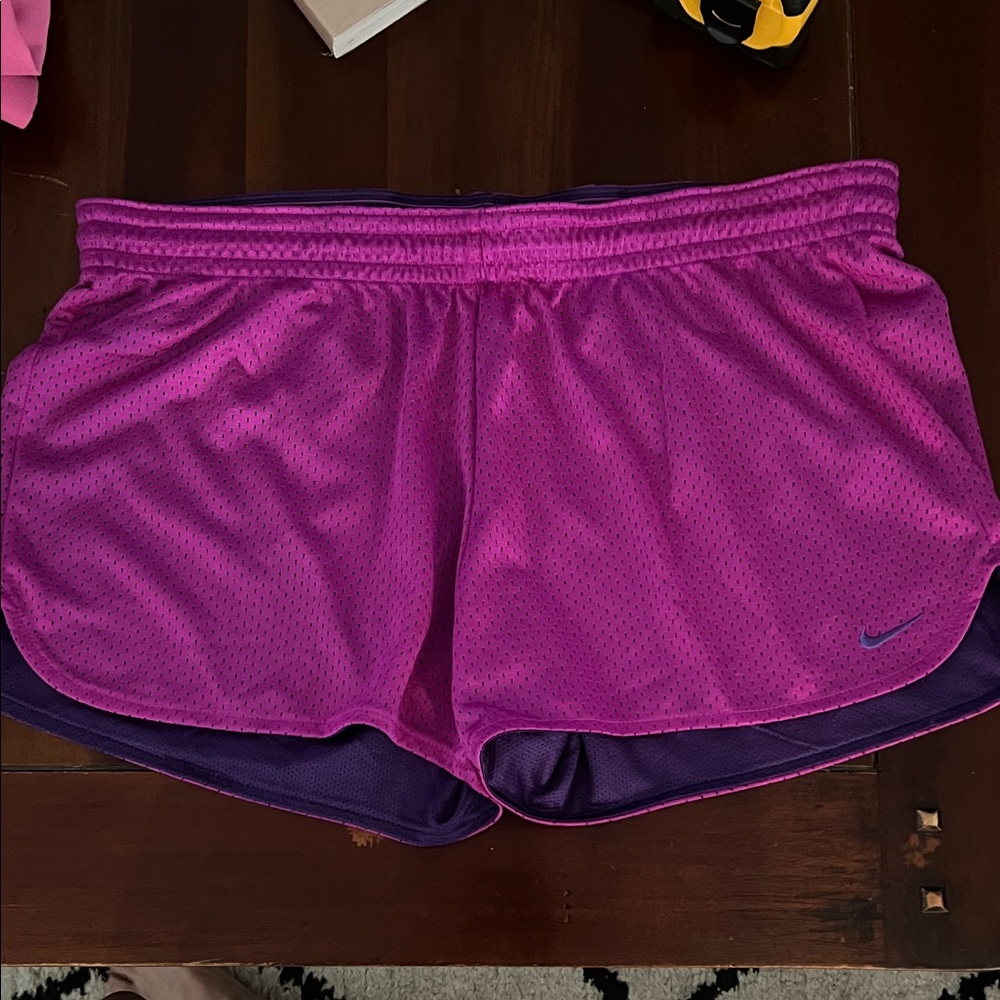 Nike Women's Purple and Pinkish Athletic Shorts